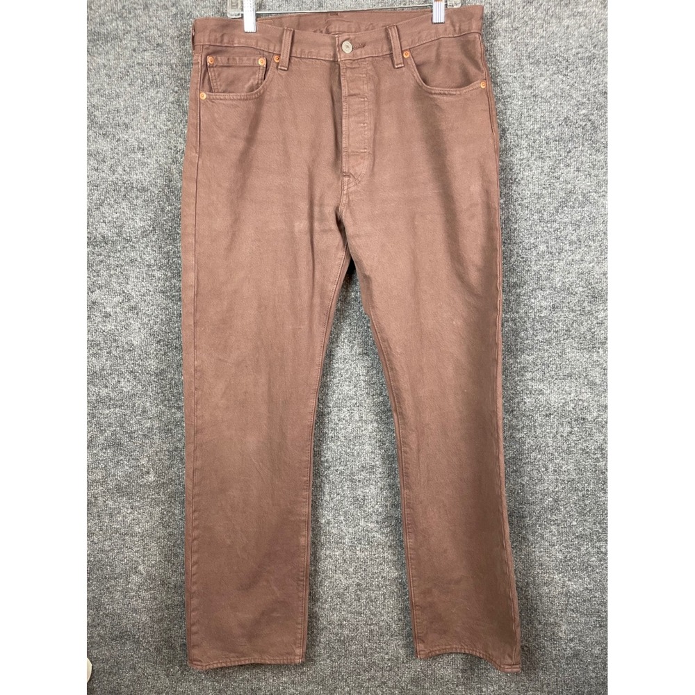 Levis 501 Original Fit Jeans Men's 34x32 Brown Excellent Straight Leg Button Fly
